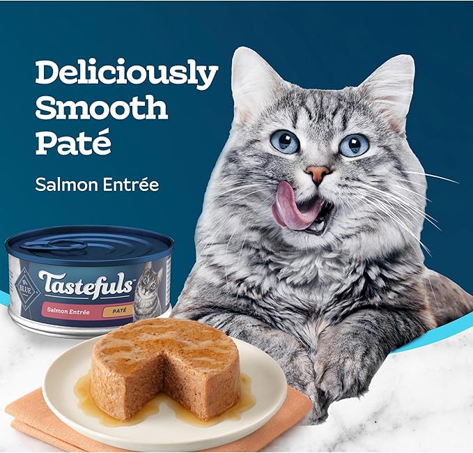 Blue Buffalo Tastefuls Wet Cat Food Paté, Made with Natural Ingredients, Salmon Entrée, 5.5-oz Cans (24 Count)