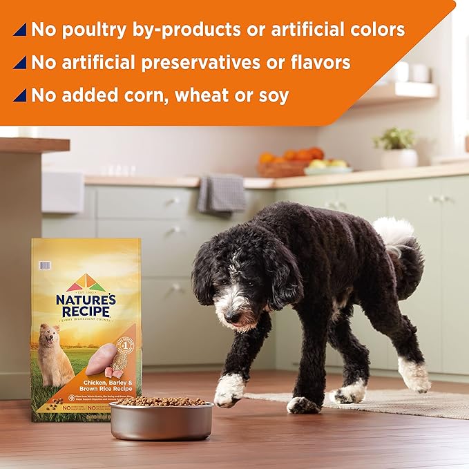 Nature′s Recipe Chicken, Barley & Brown Rice Recipe Dry Dog Food, 24 lb. Bag