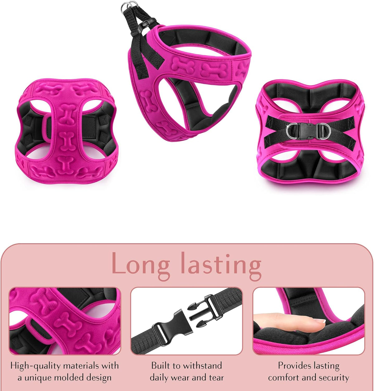 Comfort Fit Dog Harness Soft Padded No Pull Harness with Adjustable Buckles for Small Medium Large Dogs Step in Pet Vest with Easy Control Handle for Walking Jogging Running Training Dogs & Puppies