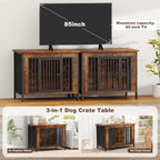 EasyCom 39.96" XL Wooden Large Dog Crate Furniture for Medium and Large Breed, Chew-Resistant Dog Kennel Furniture Indoor with 2 Doors and 3.94" Raised Feet, as TV Stand, End Table, Crate Table