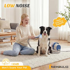 NEWBULIG Pet Grooming Vacuum Kit for Cats and Dogs, 2.5L Dust Cup | 3 Suction Modes and 5 Groomer Tools, Low Noise for Cats, Dogs Other Animals Hair Trimmer, White and Blue
