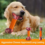 Apasiri Dog Toys for Aggressive Chewers Peanut Butter Flavored: 3-Pack Dog Bones for Large Dogs, 8" Chew Toys Long-Lasting, Tough Nylon & Rubber Dogs Toys
