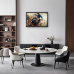 Framed Large Western Cowboy Wall Art, Oversized Rustic Cow Wall Decor for Living Room, Dusty Canvas Painting Pictures Vintage Artwork Home Decoration for Living Room Bedroom Office 36"x24"