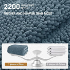 Extra Large Dog Door Mats for Muddy Paws, 71" x 25" Chenille Absorbent Mud Mat for Dogs, Non Slip Heavy Dog Rugs For Muddy Paws, Soft Indoor Door Mat for Entryway, Mud Paw, Inside Floor, Dusty Blue