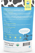 A Better Treat – Organic, Freeze Dried, Single Ingredient, 100% Grass Fed & Finished, Pasture Raised Beef Liver Dog Treats, Cat Treats | Natural Healthy | High Protein, Diabetic Friendly | Made in USA