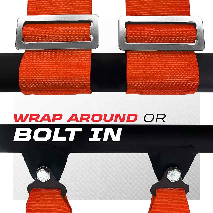 1pc Orange 5 Point Harness for Bucket Seat, Latch Release, 9 Color Options, Racing Harness 5 point, Race Car, UTV, RZR [6011]