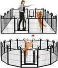 Puppy Playpen 16 Panels Small Dog Fence Outdoor Indoor Use 24" Height Anti-Rust with Doors Portable Dog Play Pen for RV Camping Yard, Total 29FT, 68 Sq.ft, Snowy Black