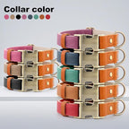 Plutus Pet Genuine Leather & Hemp Dog Collar – Adjustable Heavy Duty Pet Collar with Quick Release Metal Buckle, Soft & Stylish for Puppy and Small, Medium, Large Dogs (Pink, S)