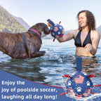 QDAN Dog Toys Soccer Ball with Straps, Durable Balls for Large Dogs, Beach Pool Dog Water Toy, Puppy Dog Birthday Gifts (8 Inch)