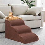 Dog Stairs for Small Dogs, 3 Tiers High Density Foam Dog Ramp, Extra Wide Non-Slip Pet Steps for High Beds Or Couch, Soft Foam Doggie Ladder for Dogs Injured, Older Pets, Small Cats