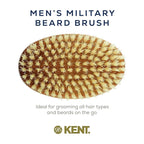 Kent BB Military Wave Hair Brush - 100% Natural Boar Bristle, Scalp Brush for Men's Grooming, Thinning Hair, Mustache and Beard Brush for Men Made in England"