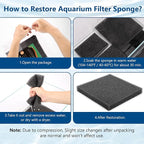 hygger Aquarium Sponge Filter Pad, Filter Media Foam Sponges, Cut-to-Size Open Cell Foam Sheet for Fish Tanks and Ponds, L (1 Pack 15.7 * 15.7 * 1 inch)