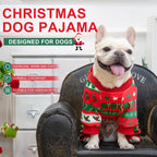BEA Christmas Dog Pajamas for Extra Large Dogs, Soft Fleece Pet Sweater Clothes Warm Puppy Onesie Outfits for Doggie Winter Christmas - Collar Adjustable Dog Pjs Jammies, Red XL