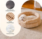 MEWOOFUN Dog Bed for Medium Dogs, Washable Large Cat Beds for Indoor Cats, Donut Pet Bed for Dogs and Cats with Anti-Slip Bottom (Camel, 27"x27"x10")