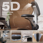 ELABEST X100 Ergonomic Office Chair with Footrest, Big and Tall Home Desk Chair with 5D Flip-Up Arms, Adjustable 3D Lumbar Support,High Back Rolling Computer Chair, Swivel Mesh Chairs