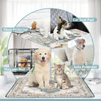 SCLOSE Washable Pee Pad for Dogs 2 Pack, 36" x 36" Reusable Puppy Pads Waterproof Dog Rugs, Super Absorbent, Leakproof, Dog Crate Pad, Playpen Mat, Whelping Pads, Blue Medallion