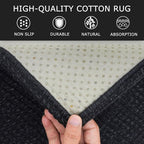 KOZYFLY Runners for Hallways 3x8 ft Washable Kitchen Runner Non Slip Rubber Backed Hall Runners Cotton Entryway Runner Rugs Floor Carpet for Indoor Backdoor Bedroom Kitchen, Black/Dark Grey
