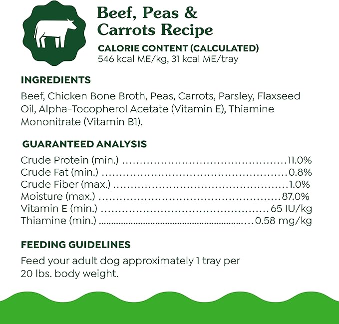 Greenies Smart Topper High Protein Wet Mix-in for Dogs, Beef, Peas & Carrots Recipe in Vitabroth Broth - Bone Broth + Vitamins E & B1, 10 Count