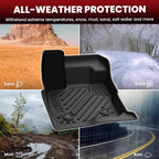 LASFIT Floor Mats and Cargo Mats for Ford Fusion 2017-2020 (Only Fit Gasoline), All Weather Custom Fit TPE Floor Liners for Fusion 2020 2019 2018 2017 Front & Rear Full Set Car Mats, Black