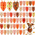 Abbylike 50 Pcs Fall Thanksgiving Dog Bandana Bulk Pumpkin Bandana for Dogs Triangle Kerchief Bib Scarf for Pets Autumn Costume Photo Props Accessories Pet Shops, 25 Styles (25.6 x 17.7 x 17.7)