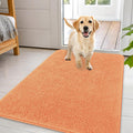 OLANLY Dog Door Mat for Muddy Paws 44x32, Absorbs Moisture and Dirt, Absorbent Non-Slip Washable Doormat, Quick Dry Chenille Mud Mat for Dogs, Entry Indoor Entryway Carpet for Inside Floor, Orange