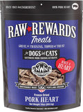 Northwest Naturals Raw Rewards Freeze-Dried Pork Heart Treats for Dogs and Cats - Bite-Sized Pieces - Healthy, 1 Ingredient, Human Grade Pet Food, All Natural, Proudly Made in USA, 10 Oz