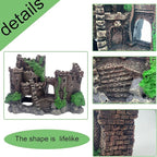 Aquarium Resin Castle Decoration,Ancient Design Fish Tank Ornaments Betta Hideout Stone Cave Accessories for Shrimp Turtle Guppy Crabs (3Pcs)