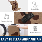Smiry Dog Door Mat for Muddy Paws, Absorbs Moisture and Dirt, Low-Profile Entryway Mat with Non-Slip Backing, Entry Indoor Outdoor Doormat for Inside Floor (48x30 Inches, Beige, Paw)