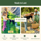 Vego garden Aluzinc Raised Garden Bed Kits, 17" Tall 6 in 1 Modular Metal Raised Planter Bed for Vegetables Flowers Patio Ground Planter Box-Modern Gray
