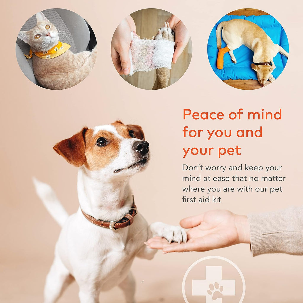 Dog First Aid Kit - Pet Emergency Kit - Water Resistant High Visibility Reflective First Aid Pouch Dog Camping Essentials for Hiking, Backpacking, Sports, Hunting