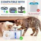 24 Pack Cat Water Fountain Replacement Filters, 12 Pcs Cats Fountain Filters & 12 Pcs Pre-Filter Sponges for 95oz/2.8L 135oz/4L 67oz/2L Automatic Pet Dog Fountain Water Dispenser