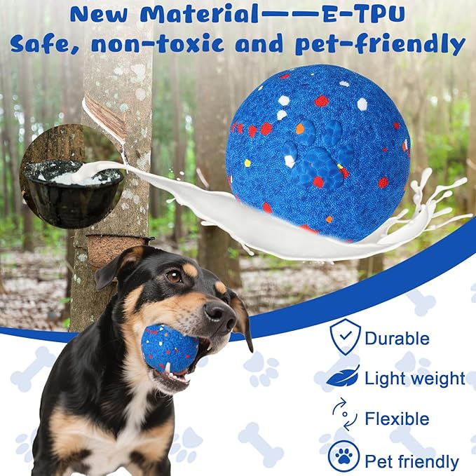 BABORUI Interactive Dog Toys Ball, Automatic E-TPU Tough Dog Toys for Aggressive Chewers, Rechargeable Indestructible Dogs Ball for Small/Medium/Large Dogs Indoor/Outdoor to Keep Them Busy