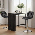 Yaheetech Bar Stools Set of 2, Modern Adjustable Kitchen Island Chairs, Black PU Leather Swivel Counter Stools for Bar, Kitchen Counter, Black