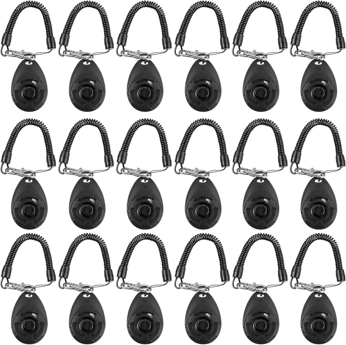 Frienda 18 Pieces Dog Training Clicker, Pet Behavioral Training Clickers with Wrist Strap for Dogs Cats Puppy Birds Horses(Black)