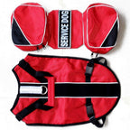 Serijoars Dog Vest Harnesses with Saddlebag Backpack for Camping & Travel - Reflective Hound Hiking Backpack Saddle Bag - Lightweight Vest Harness for Medium & Large Dogs (Red, L)