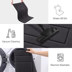 Smiry Dog Door Mat for Muddy Paws, Absorbs Moisture and Dirt, Low-Profile Entryway Mat with Non-Slip Backing, Entry Indoor Outdoor Doormat for Inside Floor (30x20 Inches, Dark Grey, Bordered)