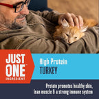 Whole Life Cat Just One Turkey Freeze Dried Cat Treats - Human Grade High Protein Food, Healthy Training Snacks, Freeze Dried Turkey Food Toppers, USA Made Natural Treats - 8 oz (Pack of 1)