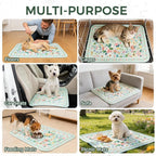 Homimp Washable Pee Pads for Dogs,2 Pack Spring Floral Reusable Puppy Pads Waterproof,Absorbent and Leakproof Dog Pee Pads,Non Slip Puppy Training Pads,Pet Mat for Floor,Whelping,Teal 18"x24"