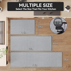 Kitchen Mat Kitchen Rugs Sets of 2 PCS Non Slip Washable, Super Absorbent Soft Braided Kitchen Mats for Floor, Rubber Backing Comfort Standing Kitchen Sink Mat Runner Rug, Gray 17"x28"+17"x59"