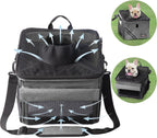 Pet Carrier Bicycle Basket Bag Pet Carrier/Booster Backpack for Dogs and Cats with Big Side Pockets,Comfy & Padded Shoulder Strap,Travel with Your Pet Safety（Titanium）