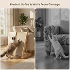 XiaZ Sisal Cat Scratcher, 31" Wooden Cat Scratching Board with 5 Adjustable Heights, Replaceable Sisal Mat and Angled Scratch Pad for Indoor Cats, Ready to Use, No Assembly Required