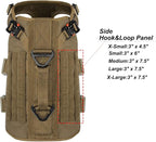 ICEFANG No Pull Tactical Dog Harness for Medium Dogs,Adjustable Dog Vest | Control Handle,MOLLE Panel,Front Hook,3 Leash Clips,Soft Padded,for walking training,Brown,Medium