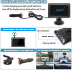 EWAY Wireless WiFi Magnetic Hitch Backup Camera 1080P HD Rechargeable Battery Powered No Wiring Rear View Reverse Monitoring Camera for Car Truck Pickup RV Camper 5th Wheel Horse Trailer Boat Trailer