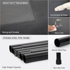 Cooling Elevated Dog Bed with Non-Slip Floor Protectors & Breathable Mesh, Raised Indoor & Outdoor Dog Cot Hammock, 34" L x 25" W x 8" Th, Small, Grey