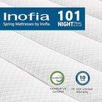Inofia Twin XL Mattress, 10 Inch Hybrid Innerspring Single Mattress Cool Bed, Breathable Soft Knitted Fabric Cover, Twin XL Size