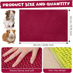 Barydat 8 Pcs Guinea Pig Cage Liner for Guinea Pig Cage Bedding Reusable Rabbit Mat Pad Washable Training Pad Animal Sleeping Bedding Mat(24x16'',Champagne, Lake Blue, Dark Purple, Grass Green)