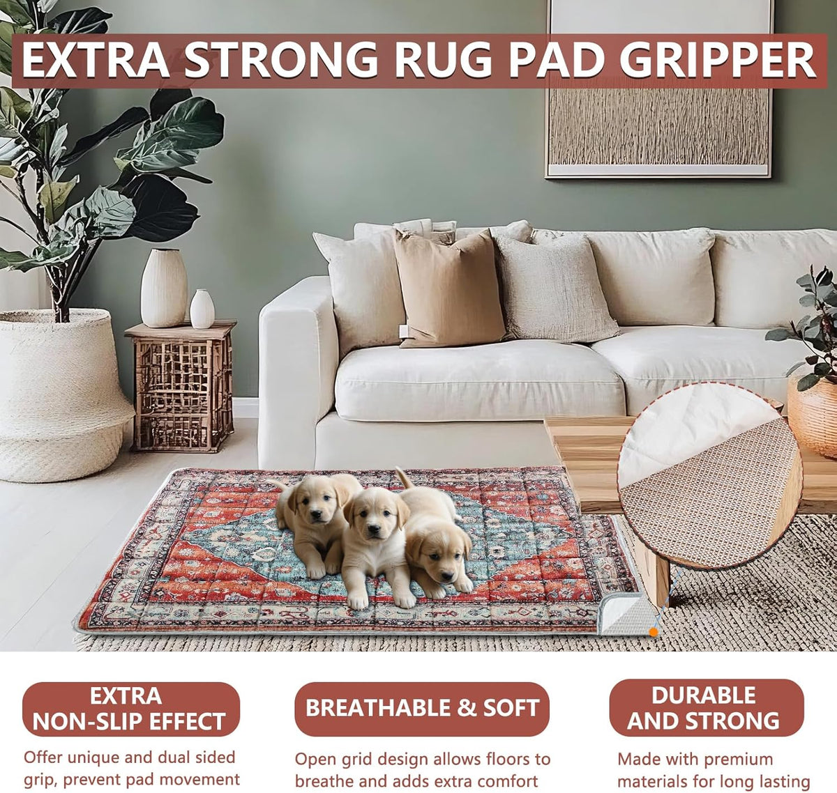 Washable Thickened Pee Pads for Dogs, 2 Pack (36"x42") Upgrade Reusable Puppy Pads with Non-Slip Rug, Super Absorbent Leakproof Puppy Training & Whelping Pads for Dogs, Doggie