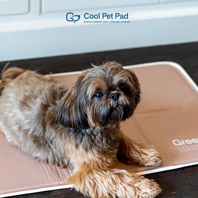 The Green Pet Shop Cool Pet Pad - Small, Latte- Self-Cooling, Pressure Activated Mat for Dogs & Cats from 9-20 lbs - Non-Toxic Gel, No Water Needed