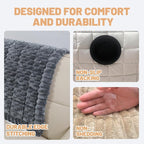 Waterproof Couch Cover for Dogs Washable,Nonslip Fuzzy Durable Pet Friendly | Soft Slipcovers for 3 Cushion Sofa Cover,Plush Thick Protector Fits Mat Bed Leather & Fabric Couches (Grey 27.6"x70.9")
