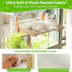 Cat Window Perch with Wooden Frame – Aloxina Foldable Cat Hammock Bed for Indoor Cats, Breathable Sandwich Mesh Cover, Strong Suction Cups, No Drilling, Supports Large Cats